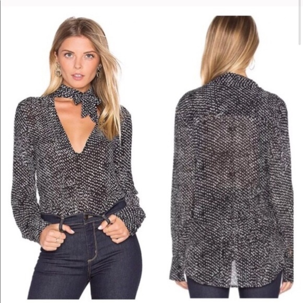 Cloth and stone tie neck blouse
